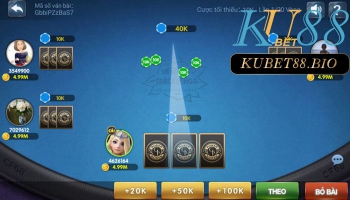 Quy định về bài trong game Trác Kim Hoa